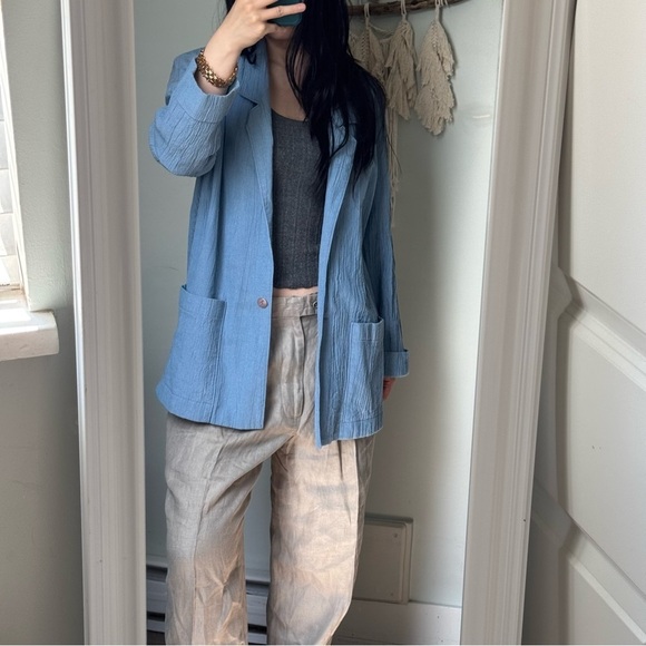 Vintage TanJay Textured Blue Blazer | Made in Canada 🇨🇦 - Picture 2 of 8